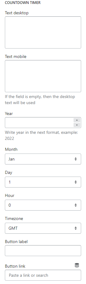 Announcement bar (Coundown timer)